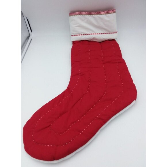 Pottery Barn Kids Lillian Jumbo Stocking Santa Gifts Holiday Xmas Quilted 31.5" - Picture 10 of 12